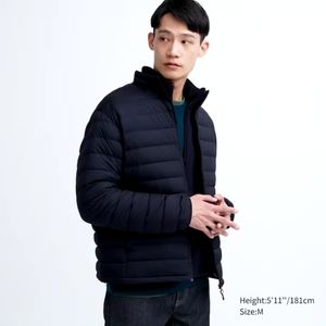 Uniqlo feather puffer  jacket - Navy Blue- great quality